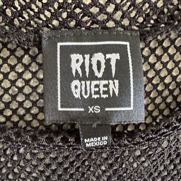 Riot Queen Mesh Top Gothic Crop Kawaii Japan Don’t Kill My Vibes Oversized - Picture 11 of 16